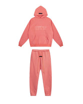 Fear of God Essentials Double Line Hoodie & Sweatpants Set Coral