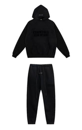 Fear of God Essentials Double Line Hoodie & Sweatpants Set Black