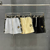 Broken Planet Camo Trim Embroidered Sweat Shorts‑3 Colors