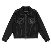 Broken Planet Contrast Stitch Denim Co-ord Set - Black Washed