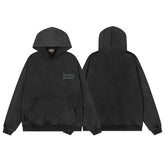 Broken Planet Minimal Embroidery Washed Black Matching Tracksuit Set