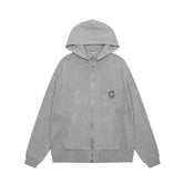 Broken Planet Knit Full Zip Hooded Cardigan - Heather Grey