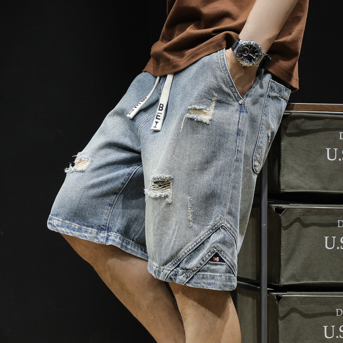 #TC-G7155# Trendy denim shorts