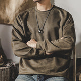 #MS-9806# American retro suede sweatshirt long-sleeved T-shirt