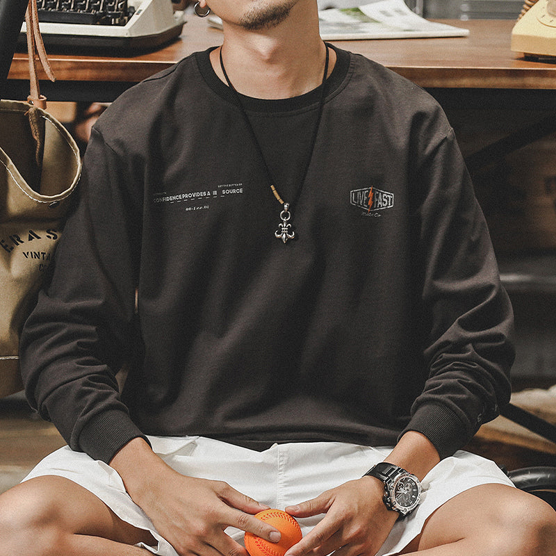 #SJ-WY15798# American men’s long-sleeved T-shirt