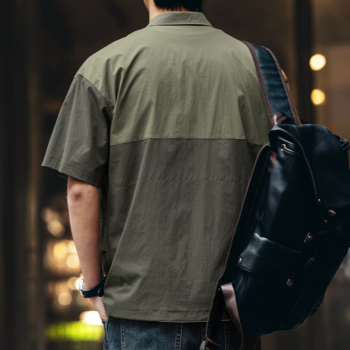 #ML-619-CX# American style short-sleeved shirt