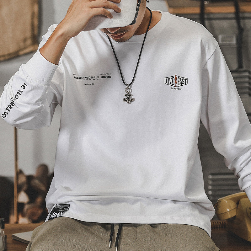 #SJ-WY15798# American men’s long-sleeved T-shirt