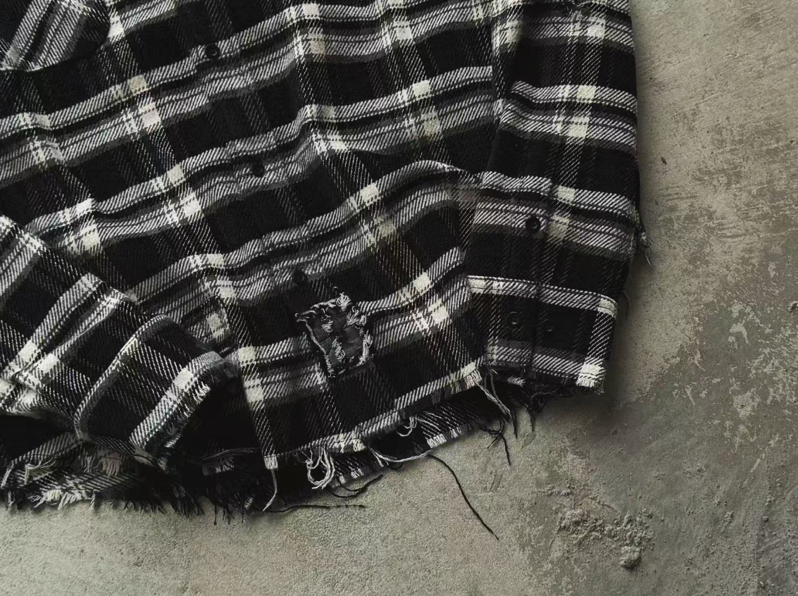 False Perception Rolling Stones Black Plaid Flannel