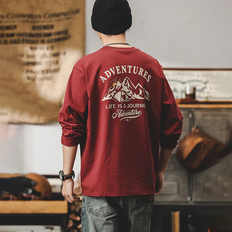 #JT-YTX468-ST#T-shirt long sleeve outdoor mountain print