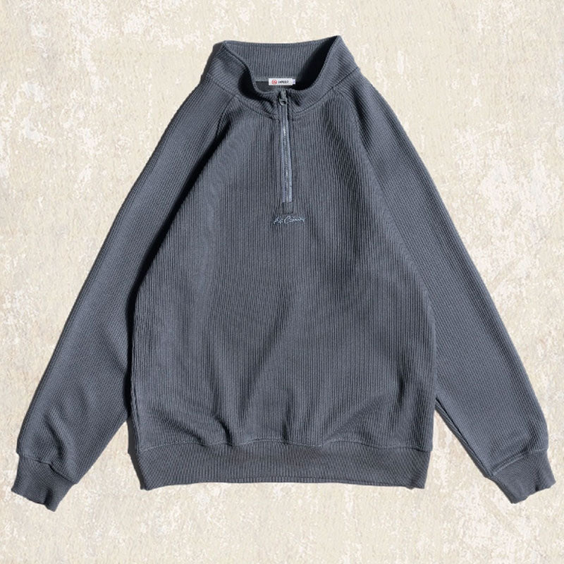 #GC-ML630# American retro zipper stand collar sweatshirt