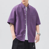 #A129-T228# Japanese workwear short-sleeved shirt