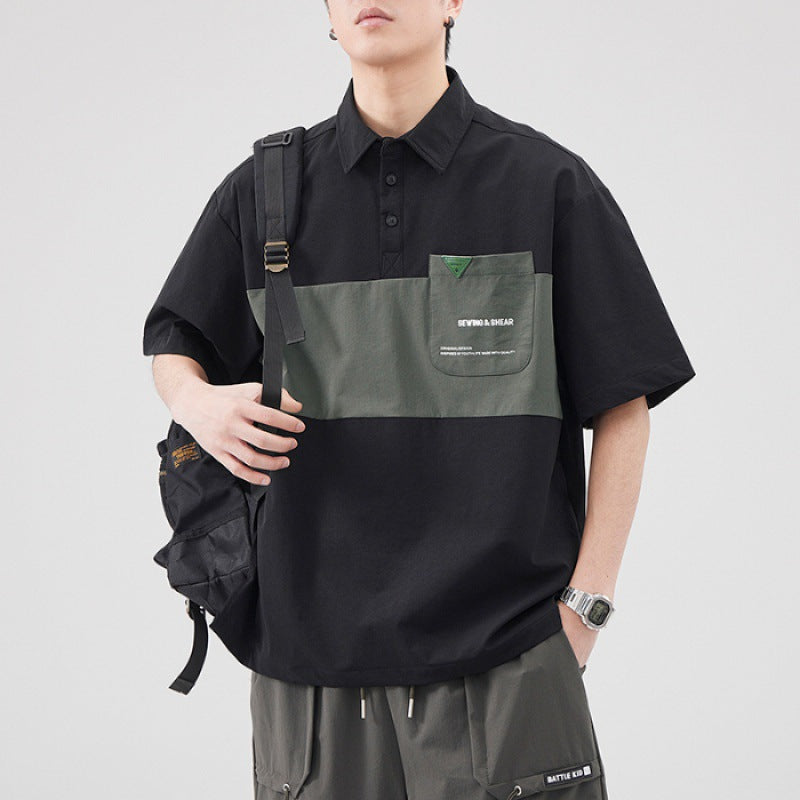 #LX-Z845# Japanese trendy short-sleeved shirt