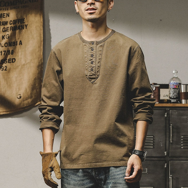 #XW-2315# American retro long-sleeved T-shirt base layer