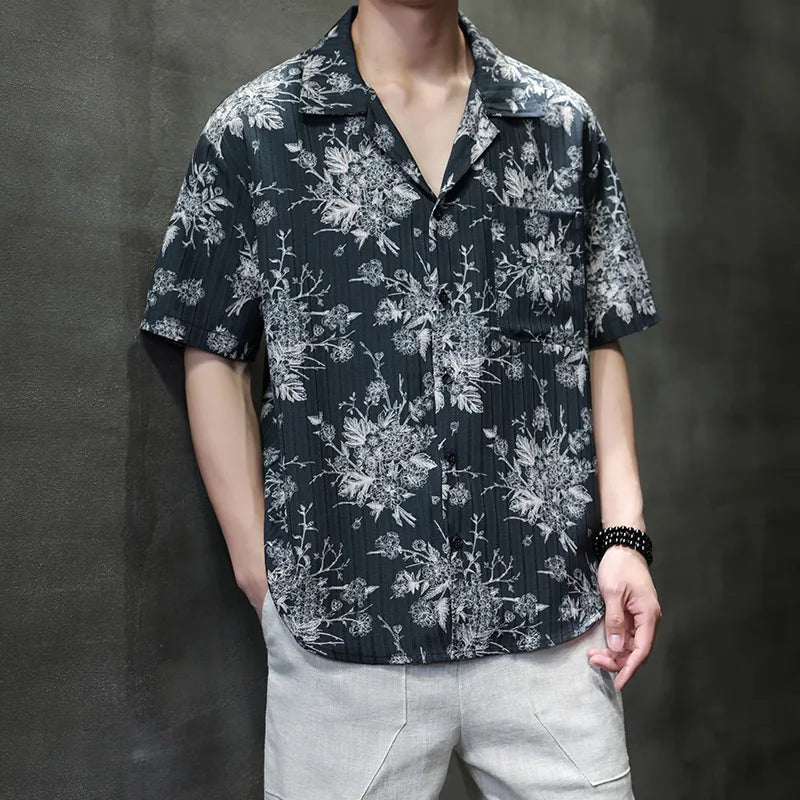 #B378-1926# Japanese-style printed short-sleeved T-shirt