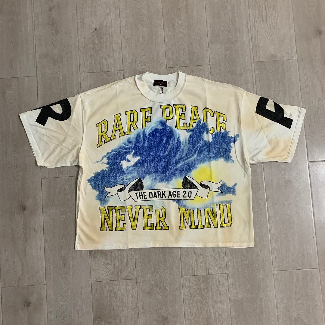 Rare Peace Never Mind The Dark Age 2.0 SOS The End of an Era Crop Tee - Cream