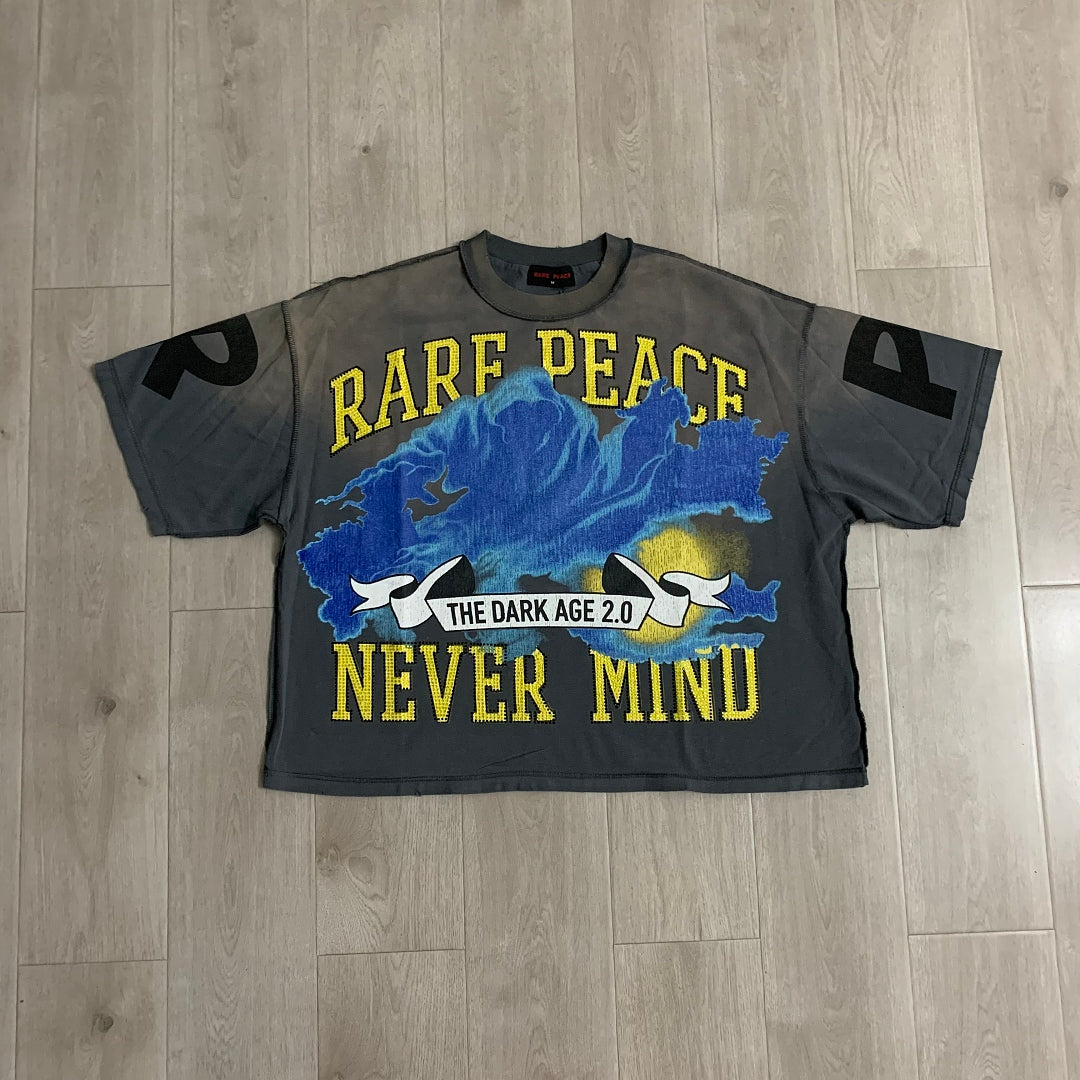 Rare Peace Never Mind The Dark Age 2.0 SOS The End of an Era Crop Tee - Cream