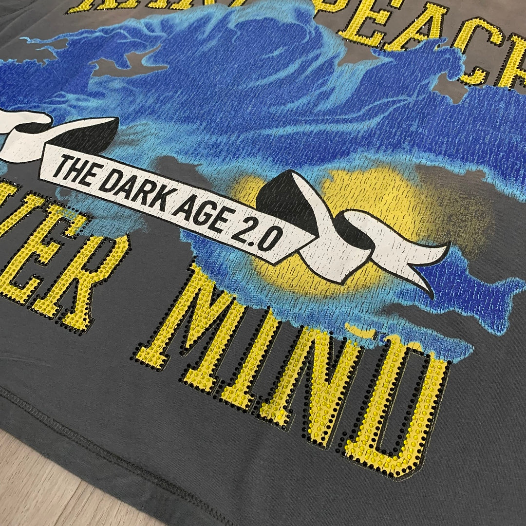 Rare Peace Never Mind The Dark Age 2.0 SOS The End of an Era Crop Tee - Cream