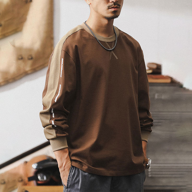 #HZ-MK5011# American retro long-sleeved T-shirt
