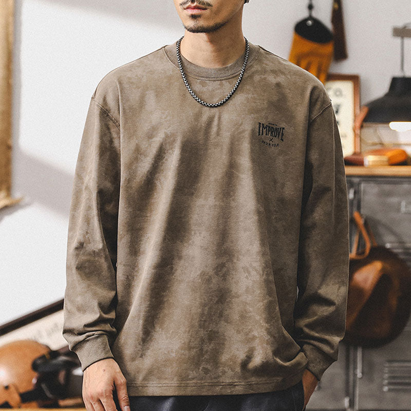 #LK-XZQ9617# American retro long-sleeved T-shirt