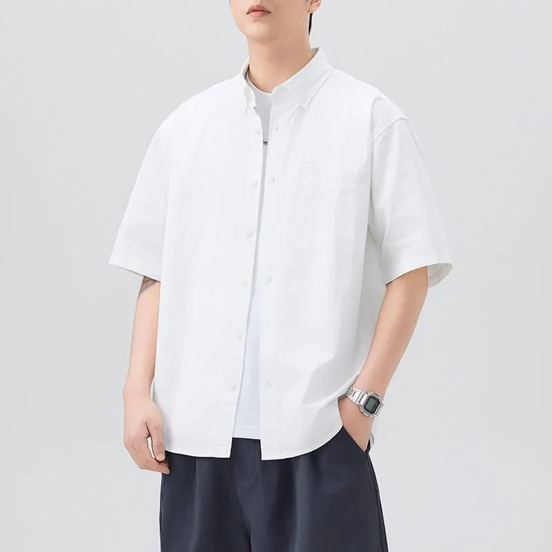 #A129-T228# Japanese workwear short-sleeved shirt