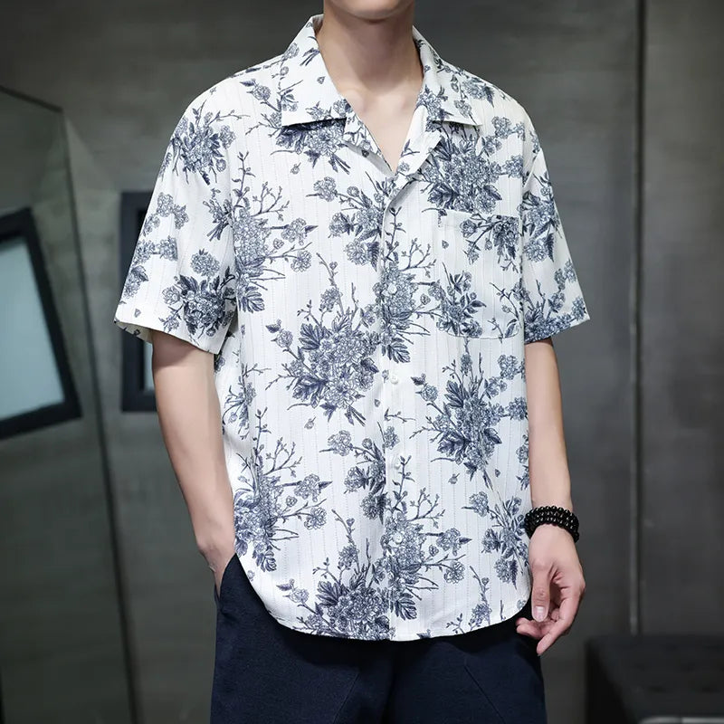 #B378-1926# Japanese-style printed short-sleeved T-shirt