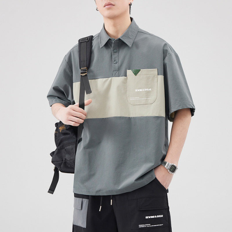 #LX-Z845# Japanese trendy short-sleeved shirt