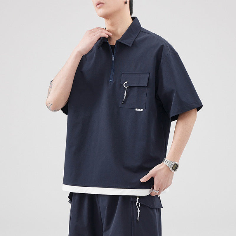 #LX-Z843# Japanese trendy short-sleeved shirt