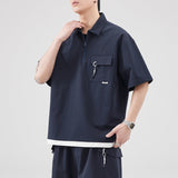 #LX-Z843# Japanese trendy short-sleeved shirt