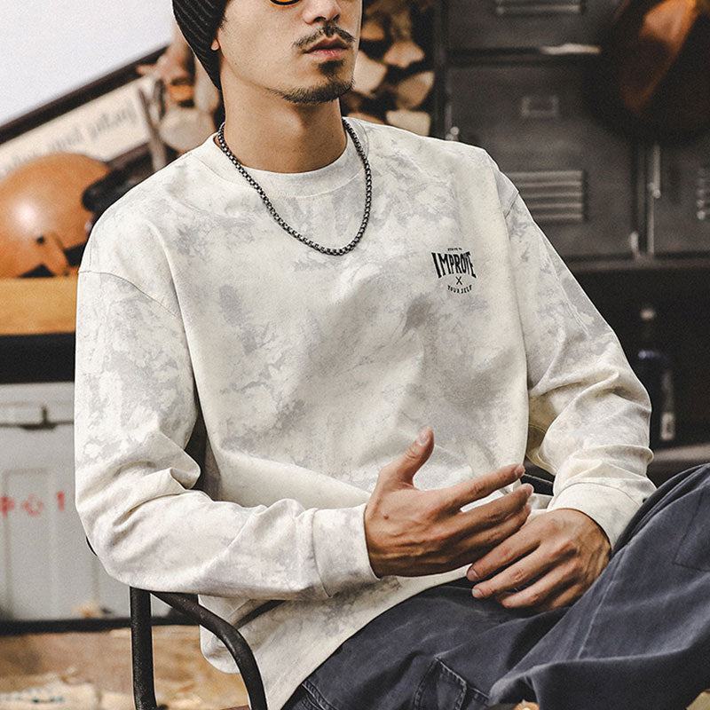 #LK-XZQ9617# American retro long-sleeved T-shirt
