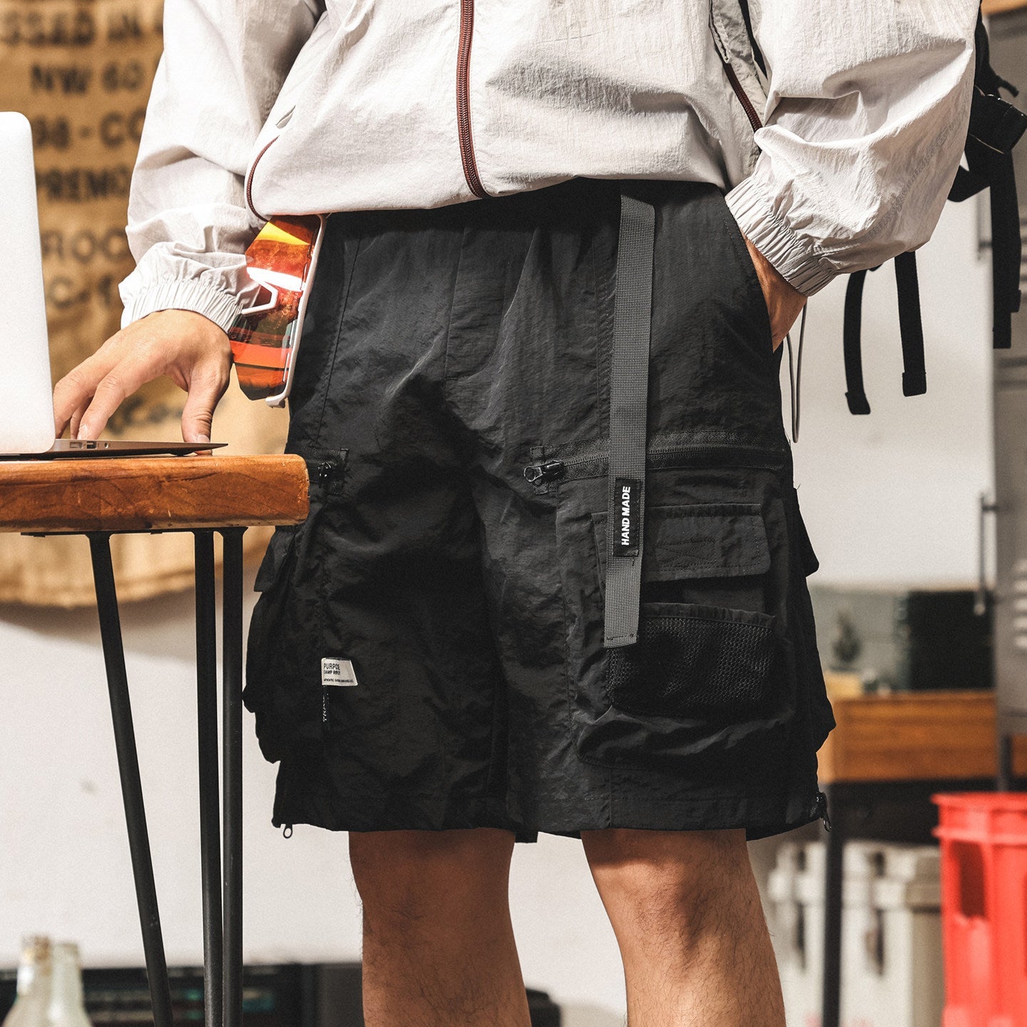 #CZ-21006-ST# American retro workwear shorts