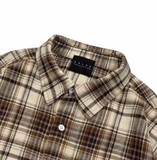 False Perception Rolling Stones Brown Plaid Flannel