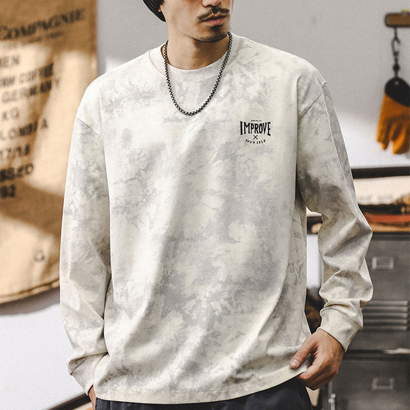 #LK-XZQ9617# American retro long-sleeved T-shirt