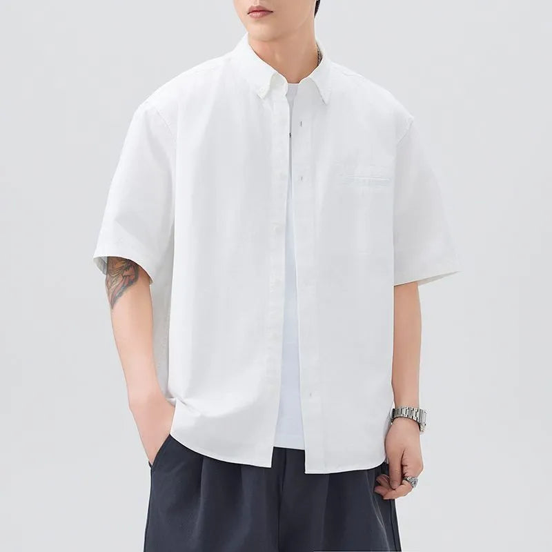 #A129-T228# Japanese workwear short-sleeved shirt