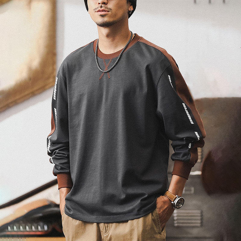 #HZ-MK5011# American retro long-sleeved T-shirt