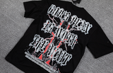 GLAZA GOD Thorns Rhinestone Lightning Graphic T-Shirt
