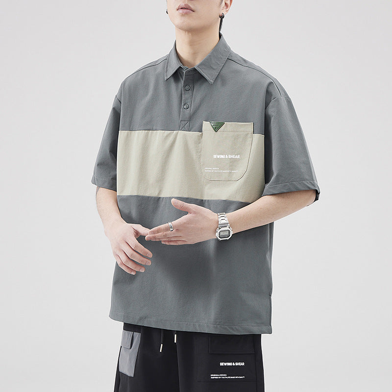 #LX-Z845# Japanese trendy short-sleeved shirt