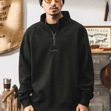 #GC-ML630# American retro zipper stand collar sweatshirt
