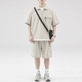 #LX-Z843# Japanese trendy short-sleeved shirt
