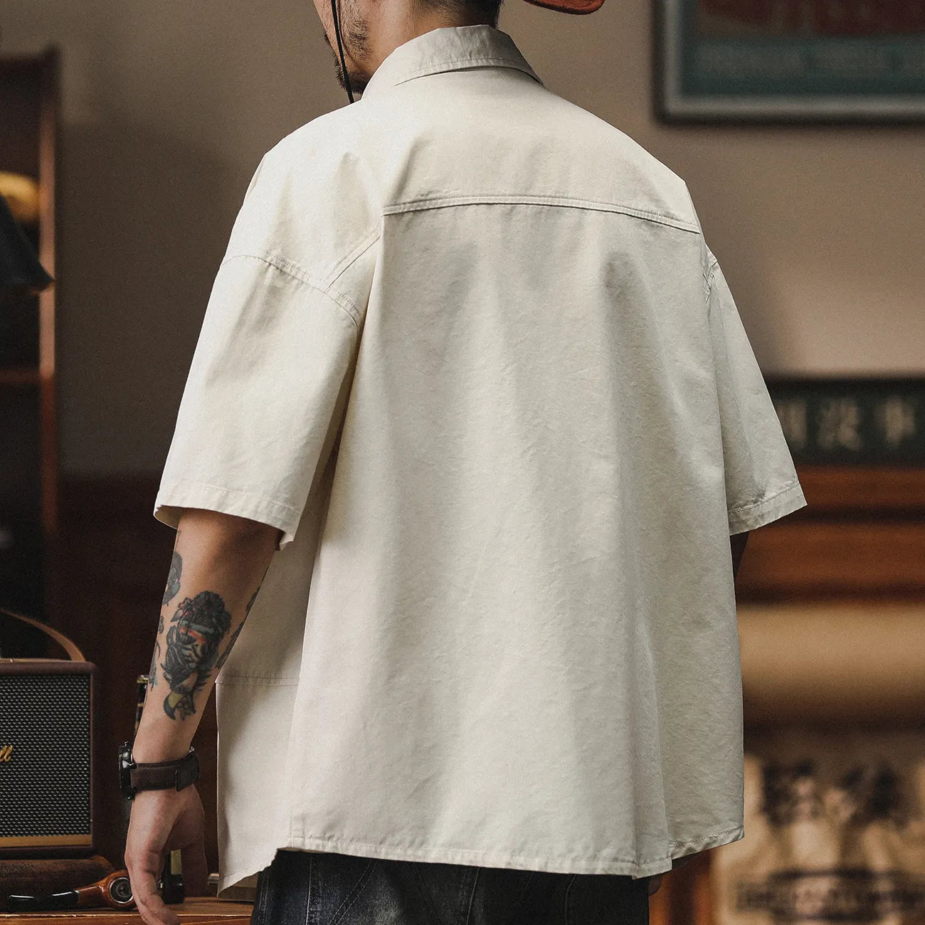 #CO8000-5122-ST# Japanese workwear short-sleeved shirt