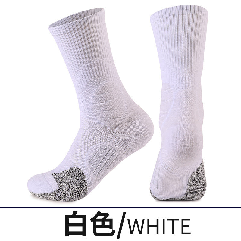 專業籃球襪防滑加厚緩震毛巾底中筒跑步襪透氣網眼男士運動襪