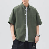 #A129-T228# Japanese workwear short-sleeved shirt