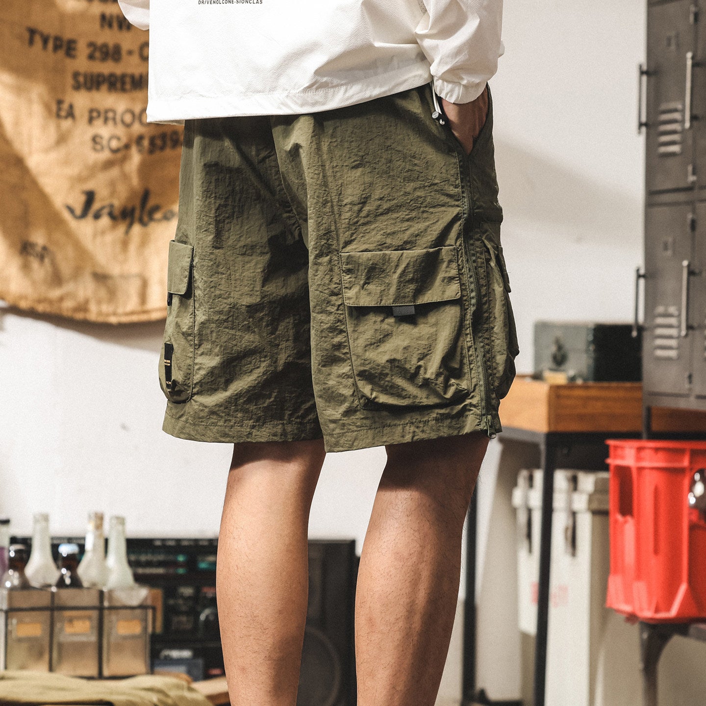 #CZ-21006-ST# American retro workwear shorts