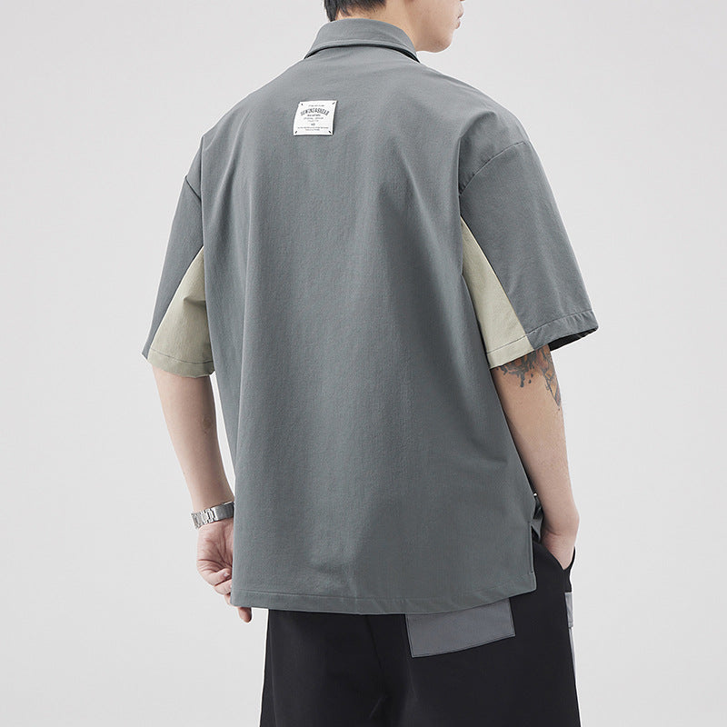 #LX-Z845# Japanese trendy short-sleeved shirt