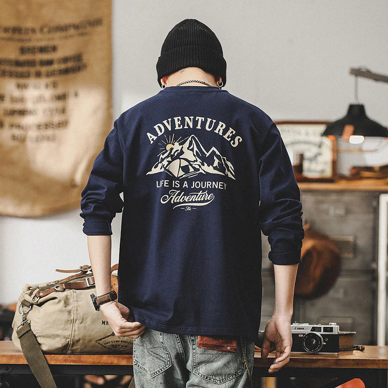 #JT-YTX468-ST#T-shirt long sleeve outdoor mountain print