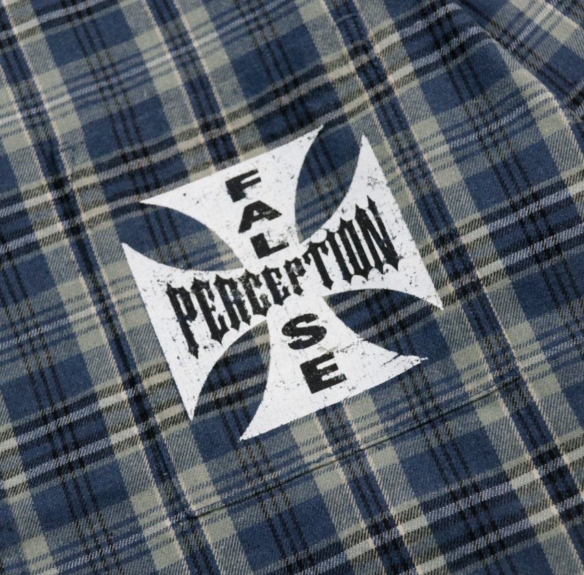 False Perception Iron Cross Embroidered Flannel