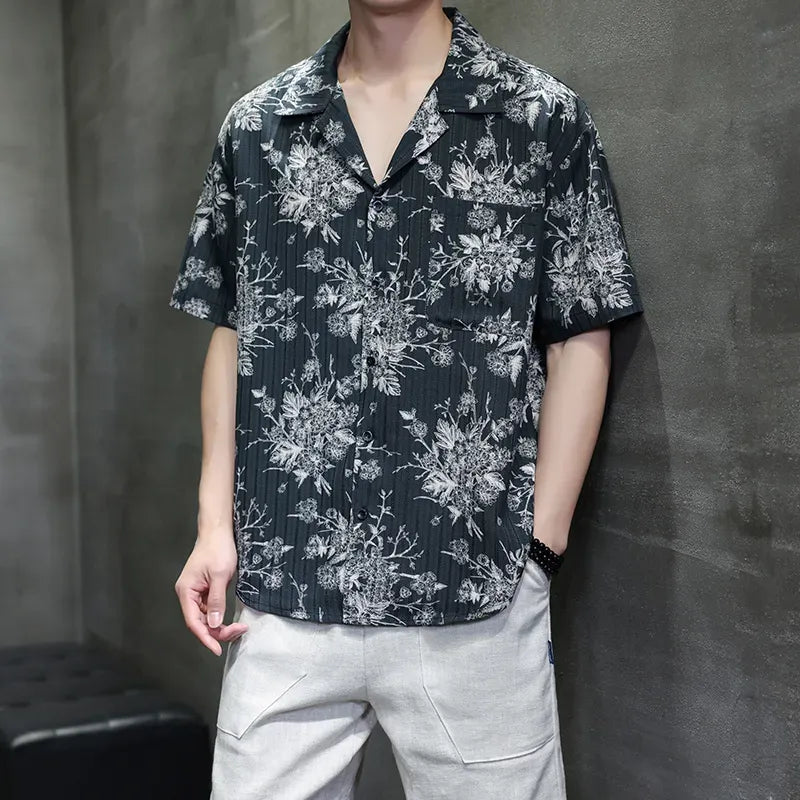 #B378-1926# Japanese-style printed short-sleeved T-shirt