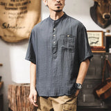 #A129-T234# Japanese workwear short-sleeved shirt