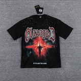 GLAZAGOD Welcome For Pain Red Cross Graphic T-Shirt