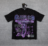 GLAZA GOD Purple UFO Double-Sided Graphic T-Shirt