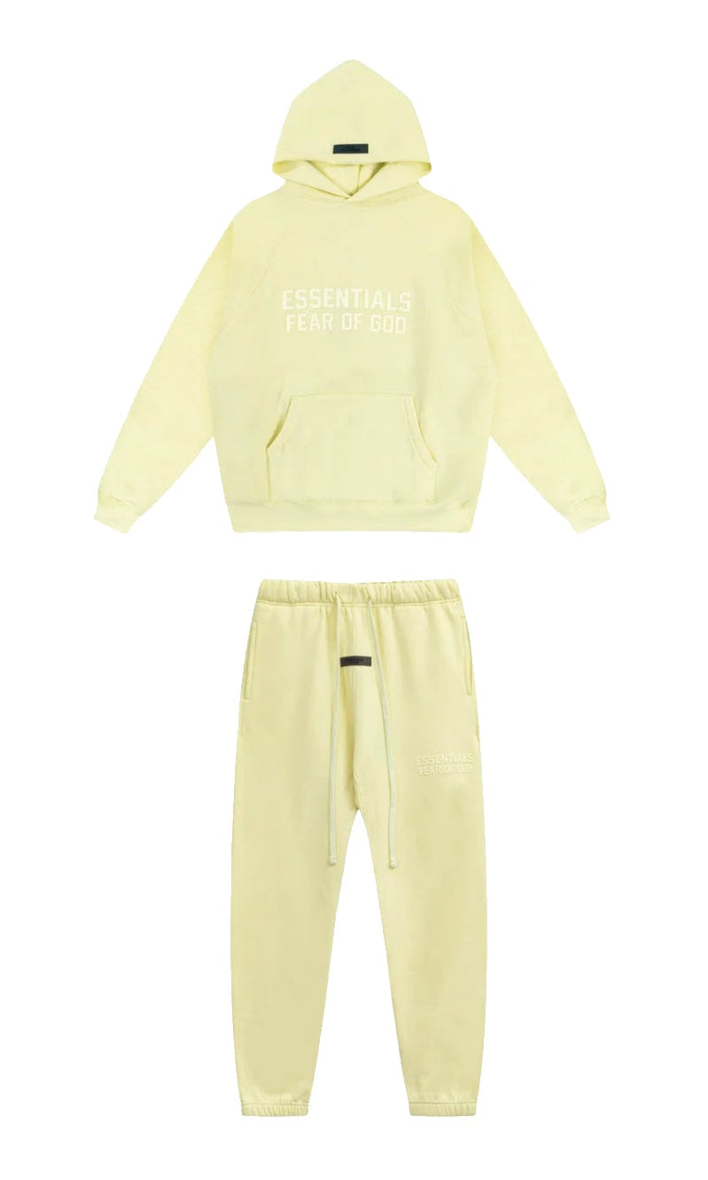 Fear of God Essentials Double Line Hoodie & Sweatpants Set Canary